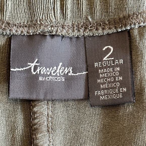 Chico’s Travelers Collection | Olive Green Wide Leg Wrinkle-free Pants - Picture 7 of 7